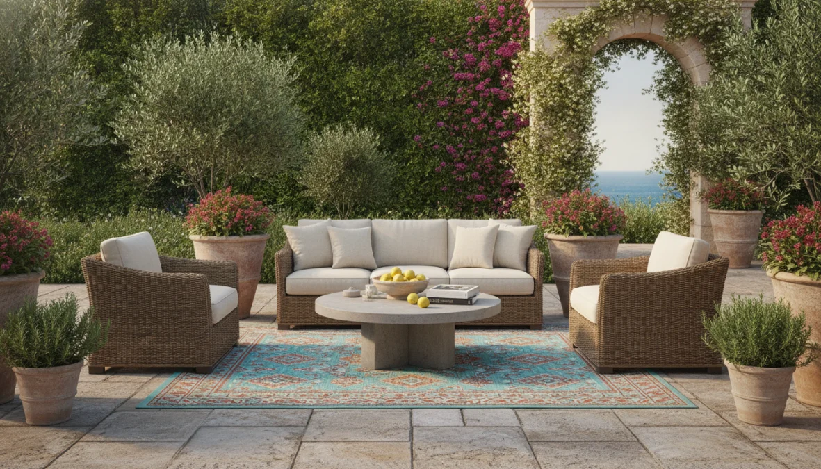 Tappeto Esterno: Guida alla Scelta dei Migliori Tessuti Tecnici per Terrazzo e Giardino