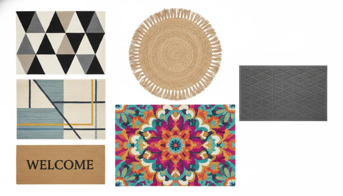 Collezione di tappeti ingresso decorativi e moderni in diversi stili e materiali