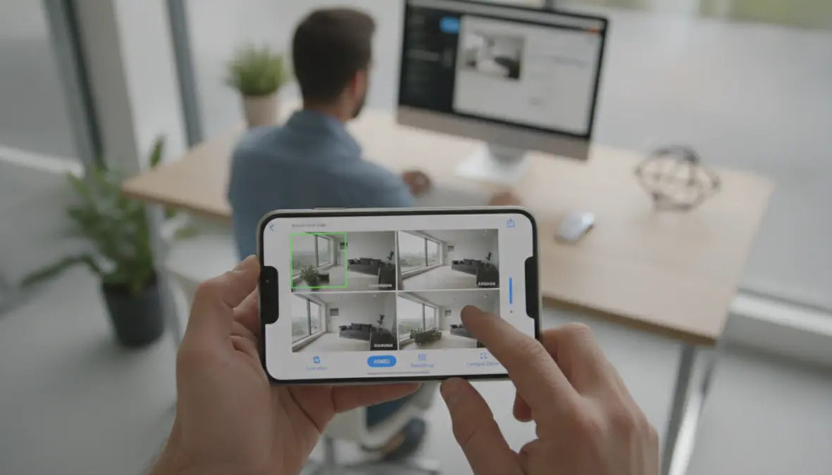 Configurazione app telecamere wifi casa con rilevamento movimento e controllo smartphone